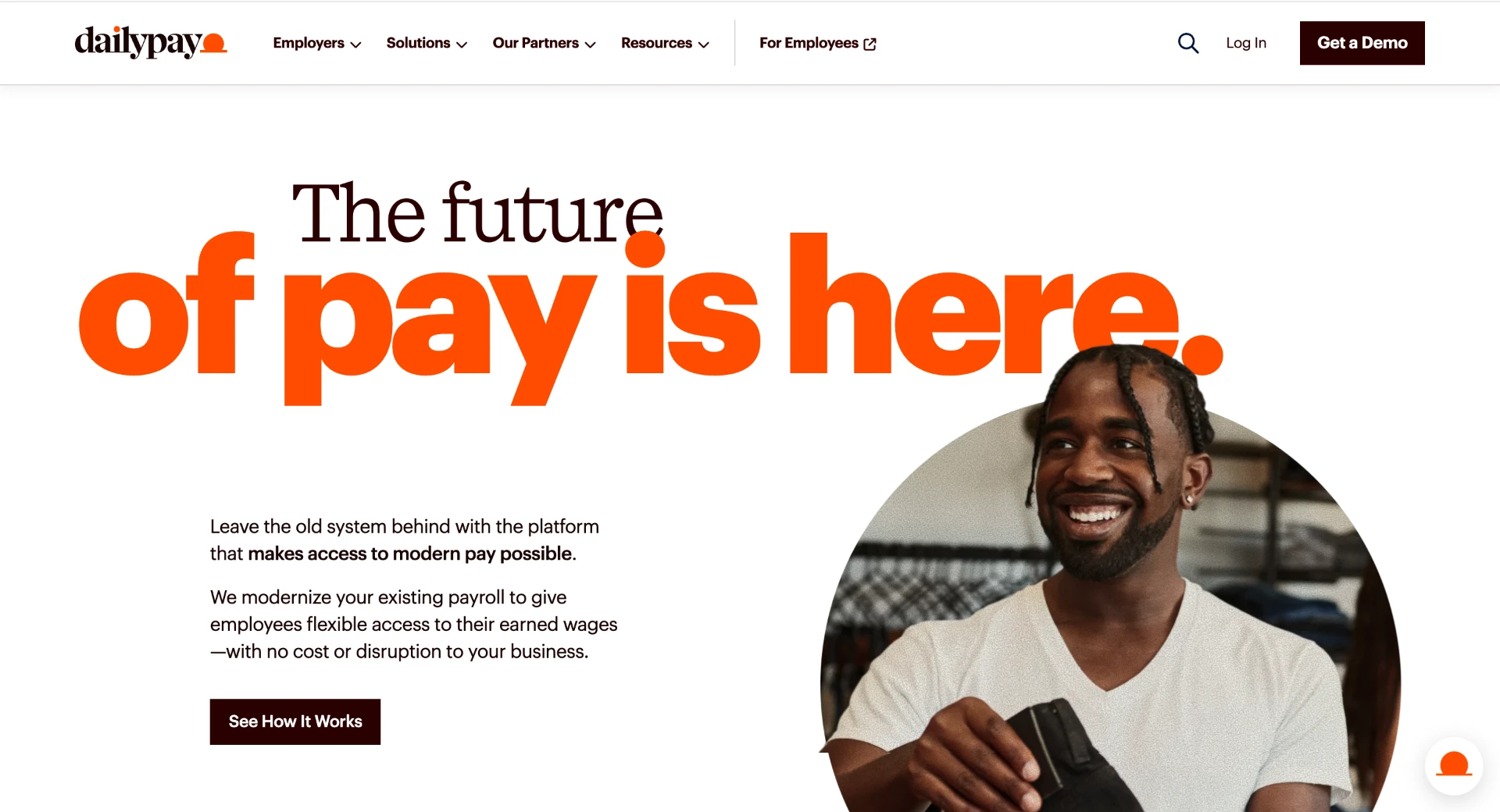 DailyPay homepage